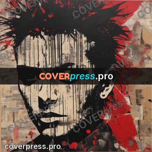 Punk illustration: face with black drips