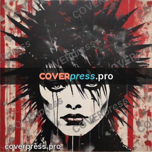 Punk illustration: face with black drips