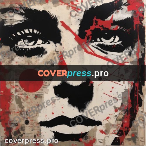Punk illustration: face with black drips