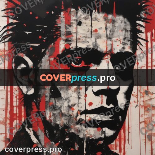 Punk illustration: face with black drips