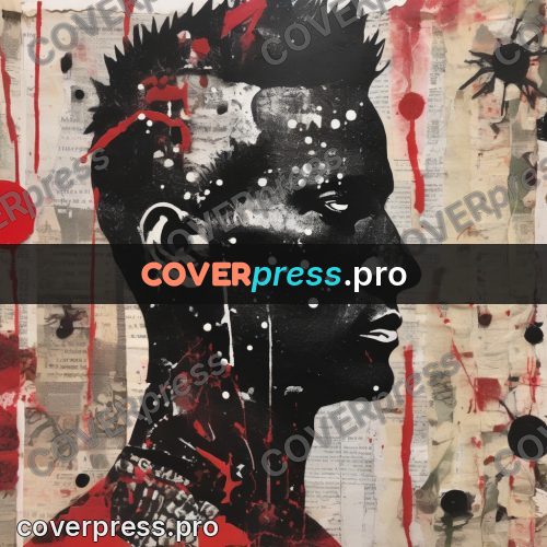 Punk illustration: figure with mohawk and red dots