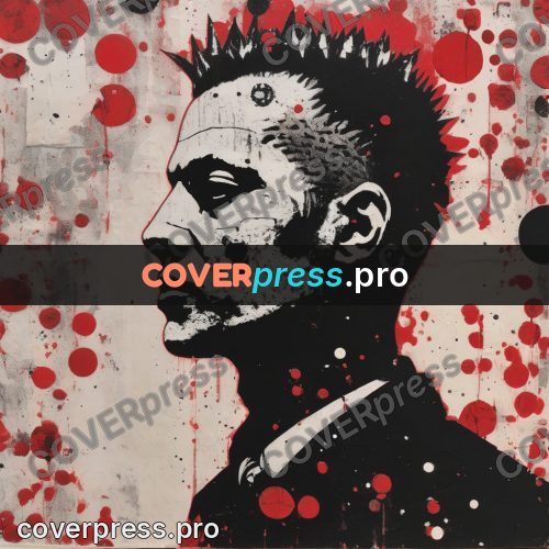 Punk illustration: figure with mohawk and red dots