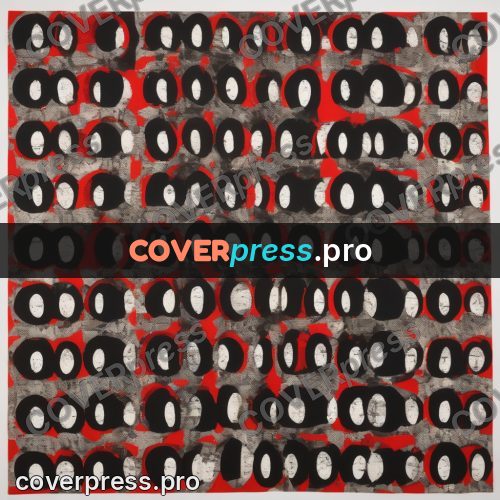 Punk illustration: heads in rows on the sheet