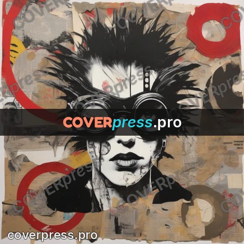 Punk illustration: face in round goggles