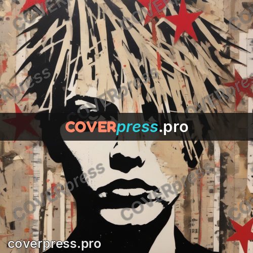 Punk illustration: face in rays and stars