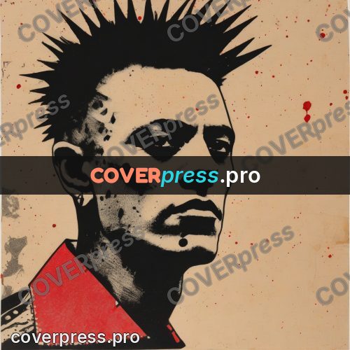 Punk illustration: red star on a pale ground