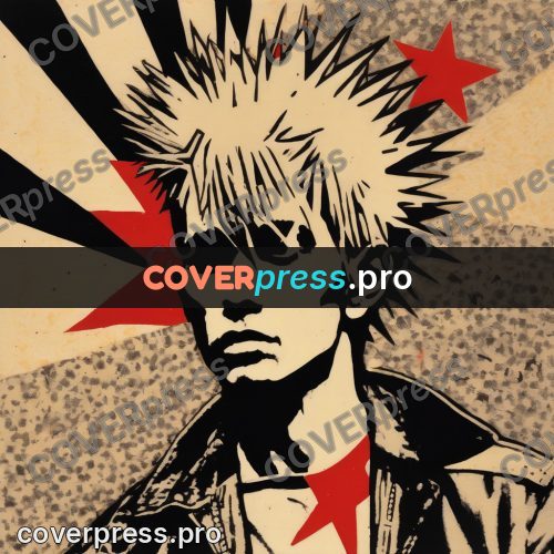 Punk illustration: red star on a pale ground