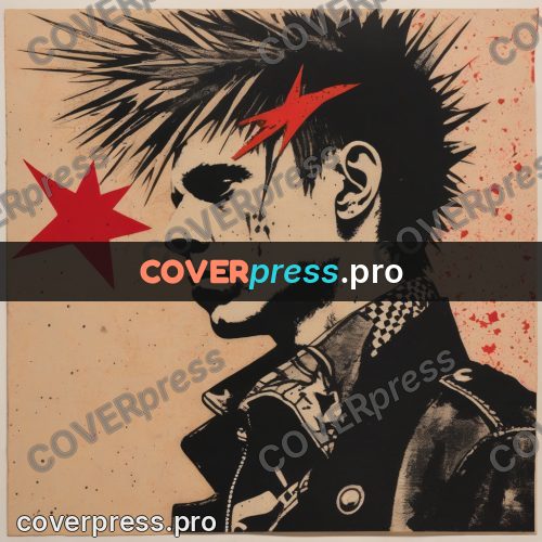Punk illustration: red star on a pale ground