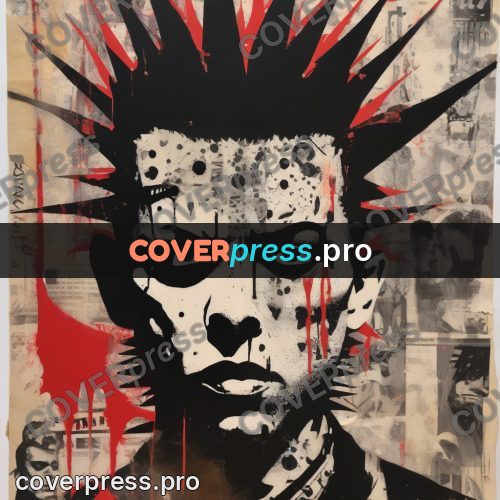 Punk illustration: face with a red mohawk