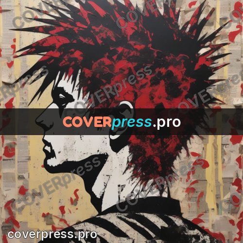 Punk illustration: profile with spiky hair