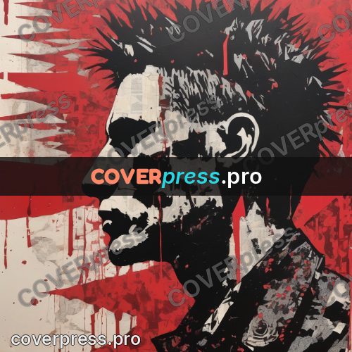 Punk illustration: profile with spiky hair