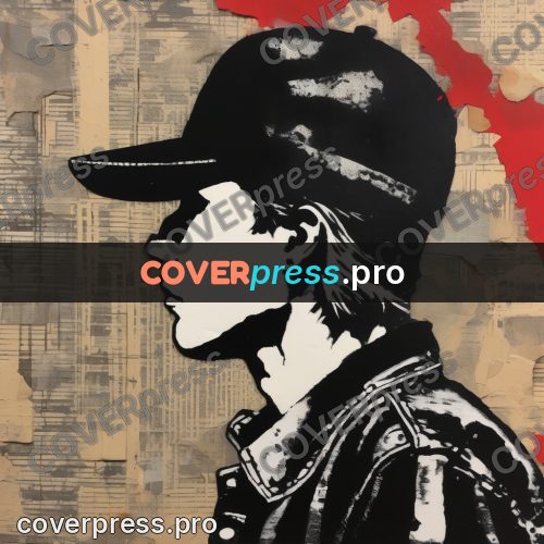Punk illustration: profile in a dark hat
