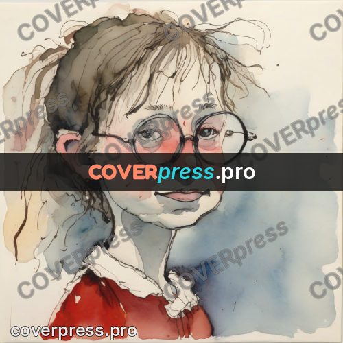 Quentin Blake style drawing: face in round glasses