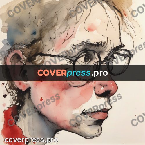 Quentin Blake style drawing: face in round glasses