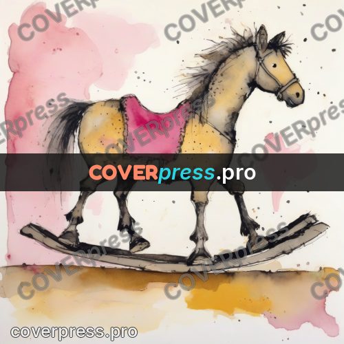 Quentin Blake style drawing: rocking horse on runners