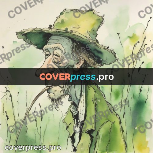 Quentin Blake style drawing: odd man in a wide hat