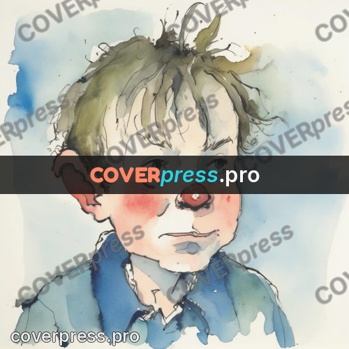 Quentin Blake style drawing: boy with rosy cheeks