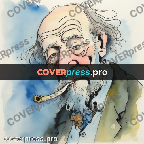 Quentin Blake style drawing: old man with a pipe