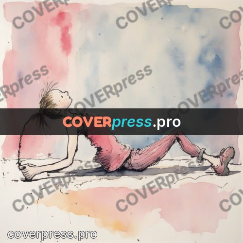 Quentin Blake style drawing: girl in pink tights
