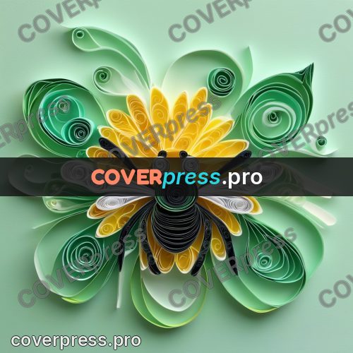 Paper quilling design: bee with white wings