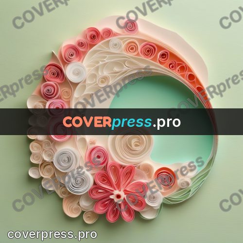 Paper quilling design: pink shell in a spiral