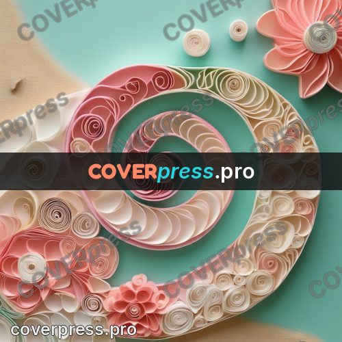 Paper quilling design: pink shell in a spiral