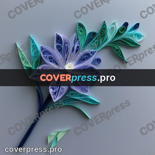 Paper quilling design: lilac flower with pointed petals
