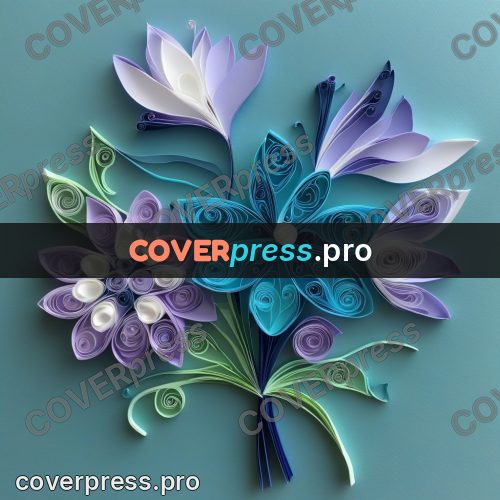 Paper quilling design: lilac flower with pointed petals