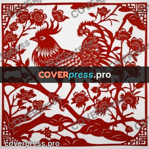 Papercut print: long-tailed bird on a branch