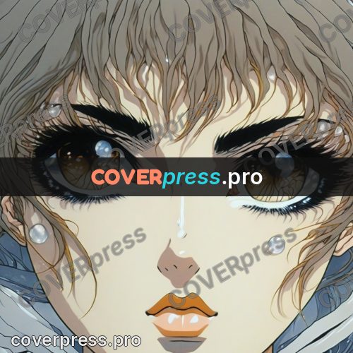 Old anime drawing: face with golden eyes