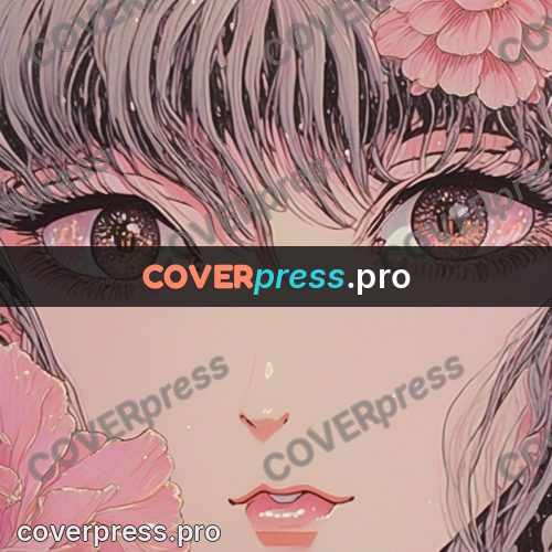 Old anime drawing: eye with pink lashes
