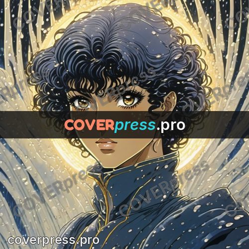 Old anime drawing: face with water drops