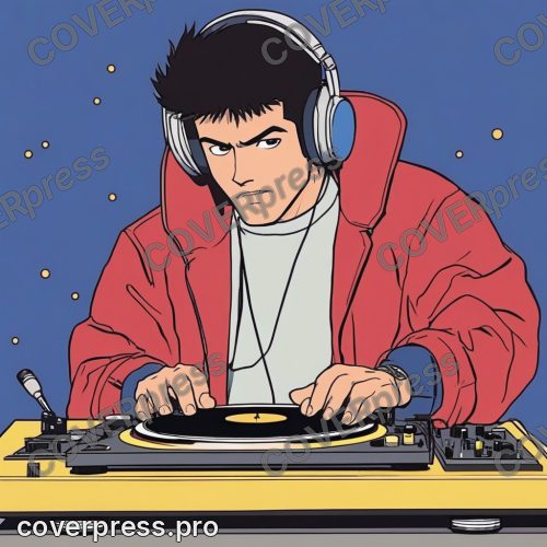 Рисунок в стиле аниме 80-х: плеер, магнитофон и телевизор