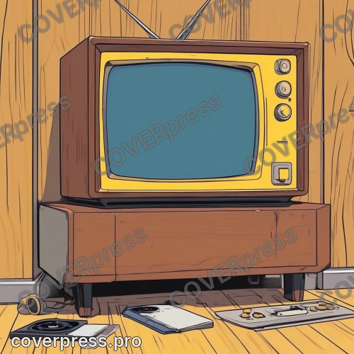 Рисунок в стиле аниме 80-х: плеер, магнитофон и телевизор