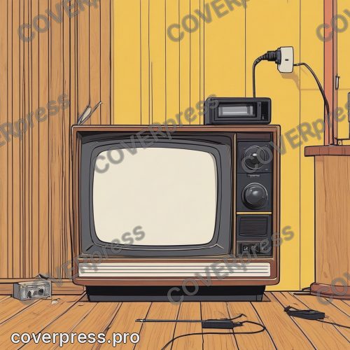 Рисунок в стиле аниме 80-х: плеер, магнитофон и телевизор
