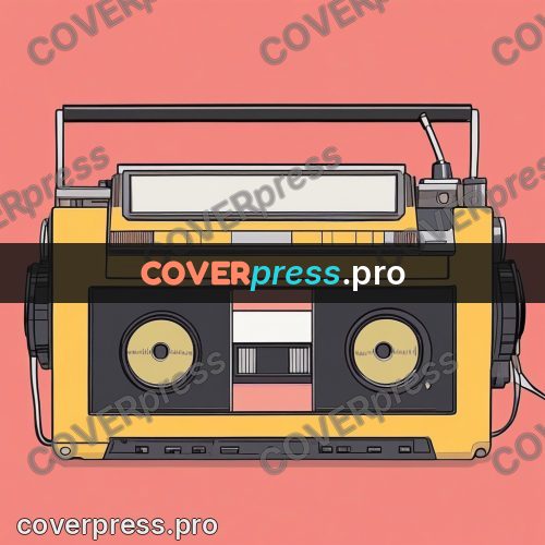 80s anime drawing: yellow cassette player