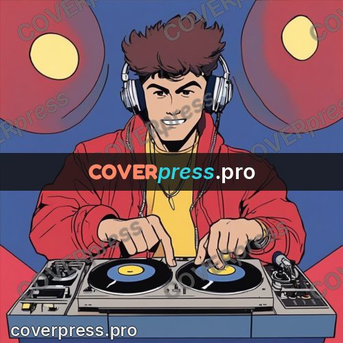 80s anime drawing: dj at the turntables