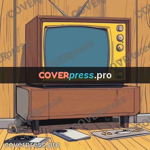 80s anime drawing: old television in a room