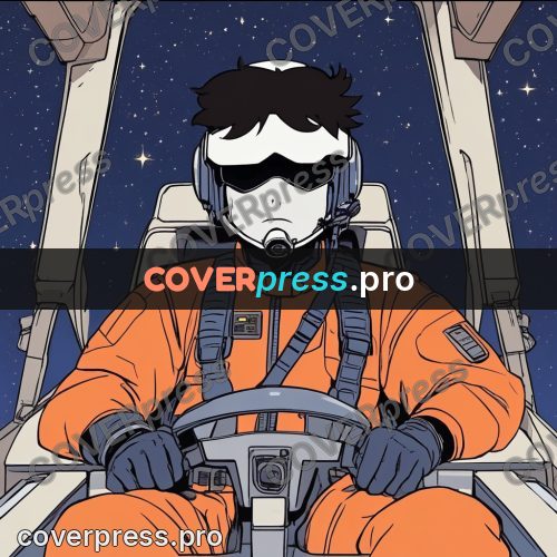 80s anime drawing: pilot in an orange suit