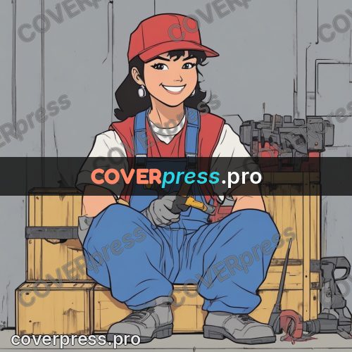 80s anime drawing: mechanic in a red cap
