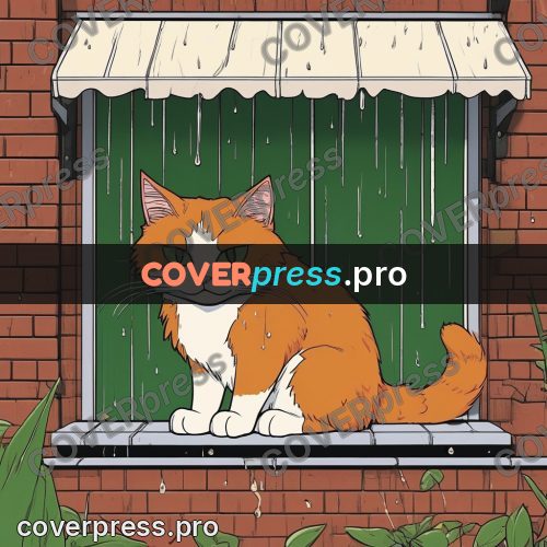 80s anime drawing: ginger cat in a window