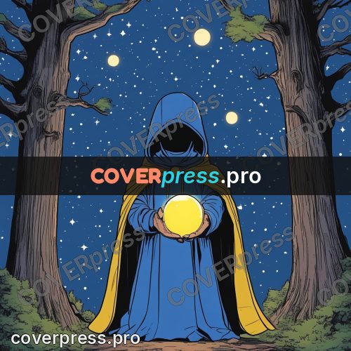 80s anime drawing: cloaked figure with a glowing orb