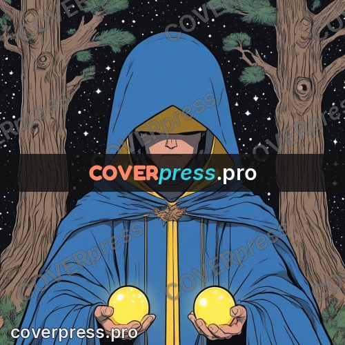80s anime drawing: cloaked figure with a glowing orb