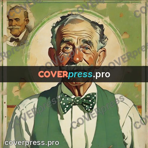 Vintage illustration: old man in a green waistcoat