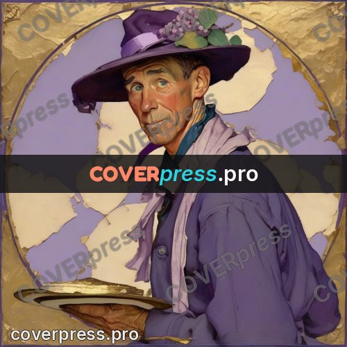 Vintage illustration: portrait in a hat with flowers