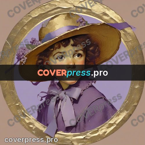Vintage illustration: portrait in a hat with flowers