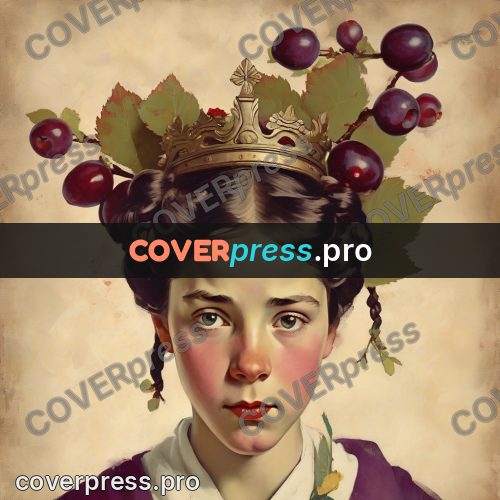 Vintage illustration: portrait with berries in the hair