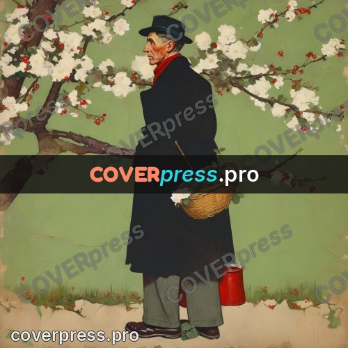 Vintage illustration: man in a hat among branches