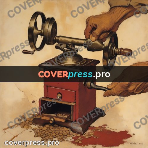 Vintage illustration: hand coffee grinder with a crank