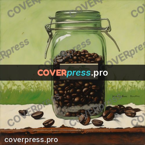 Vintage illustration: jar of coffee beans